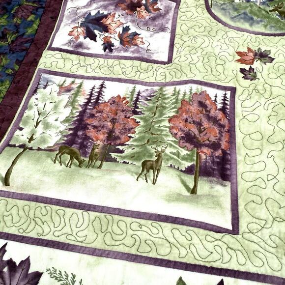 Handmade Lap (Crib) Quilt 51” X 32” Outdoor Themed Farmhouse Cottagecore Cabin - Picture 8 of 11